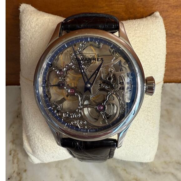 Tavannes TA-VON Skeleton Watch Black Crocodile Band - Picture 1 of 12